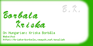 borbala kriska business card